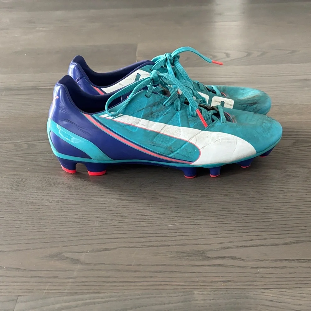 Puma Kids Teal White Athletic Sneakers - Picture 2 of 4